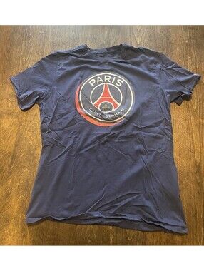 Paris Saint Germain Size Large L Nike Shirt T-Shirt Vintage Blue Navy